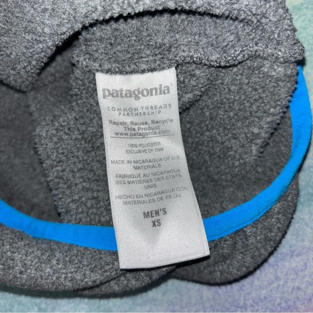 Vintage Patagonia Mens XS Synchilla Snap T Fleece Pullover Gray blue